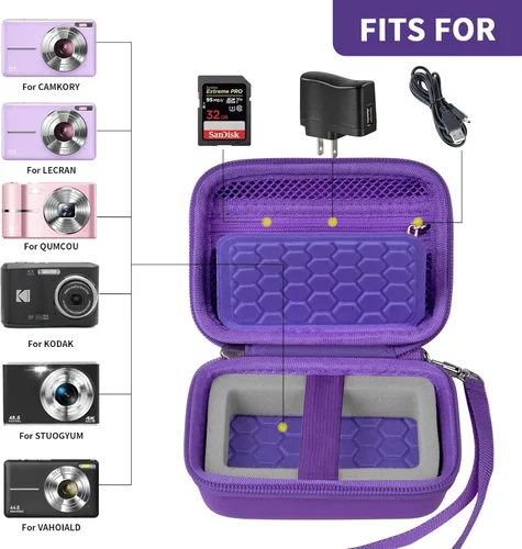 Miniatura 2 de Estuche protector y de transporte para cámara digital, AbergBest 21 megapíxeles, pantalla LCD de 2.7 pulgadas, recargable, HD/Kodak Pixpro/Canon