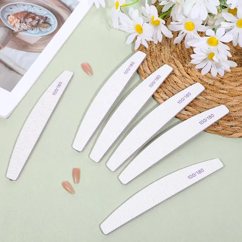 Miniatura 4 de 150 limas de uñas 100/180 para uñas de los pies, grano 100/180, limas de uñas y pulidores, herramienta de manicura de doble cara para uñas