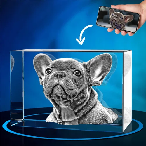 ArtPix 3D Foto de cristal, regalos conmemorativos personalizados para perros con tu propia foto para los amantes de los perros, dueños de mascotas,