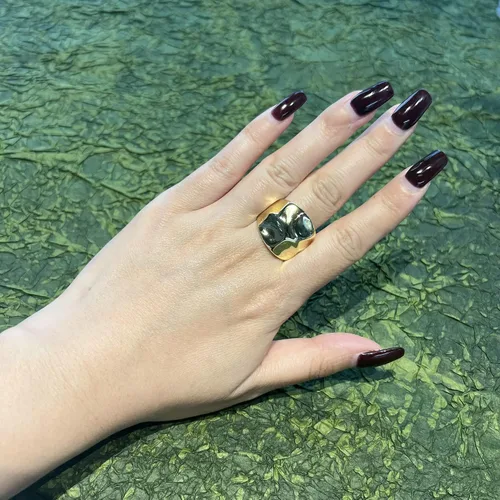 Miniatura 8 de Anillos de oro para mujer, chapados en oro de 18 quilates, anillos gruesos para regalo