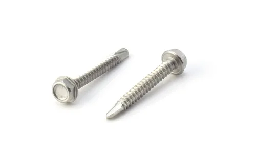 Miniatura 40 de THE CIMPLE CO Tornillo de cabeza hexagonal autorroscante/perforación, tamaño #14, 1 pulgada de longitud, acero inoxidable 410 con cabezal