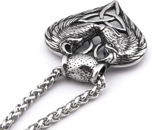 Miniatura 4 de Gungneer Colgante de lobo Fenrir vikingo, regalo para hombres y mujeres, cadena de acero inoxidable, amuleto de plata potente talismán
