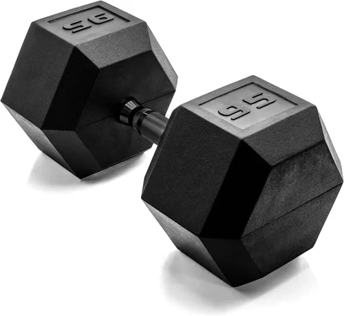 Miniatura 96 de CAP Barbell Peso de la mancuerna hexagonal recubierta, individual, 10-120 libras, múltiples opciones