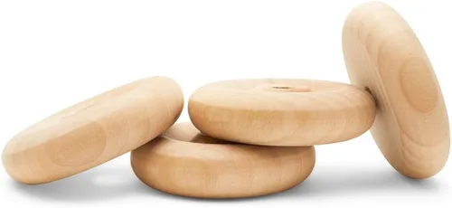 Miniatura 10 de Mini ruedas de madera clásicas, ideales para manualidades, 5/8 pulgadas de diámetro, 1/4 pulgadas de grosor, agujero de 1/8 pulgadas, paquete de 50