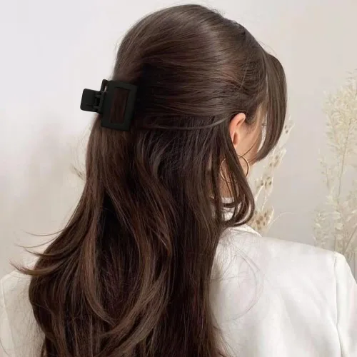 Miniatura 3 de ATODEN Pinzas cuadradas mate para el cabello para mujeres y niñas, 5 abrazaderas rectangulares de agarre antideslizantes medianas para cabello corto