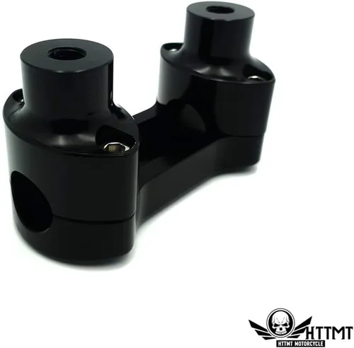 Miniatura 4 de HTTMT- US-TGHD-HBS009-BK- Kit de elevador/abrazadera superior de manillar resistente de 1" 1 pulgada cromado de 2" de altura compatible con Harley