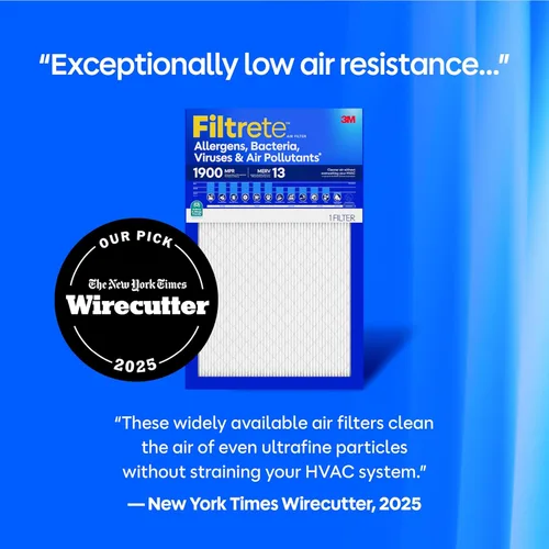 Miniatura 2 de Filtrete 16x25x1 Filtro de aire para caldera/aire acondicionado, MERV 13, MPR 1900, Premium para alérgenos, bacterias y virus, filtro de aire