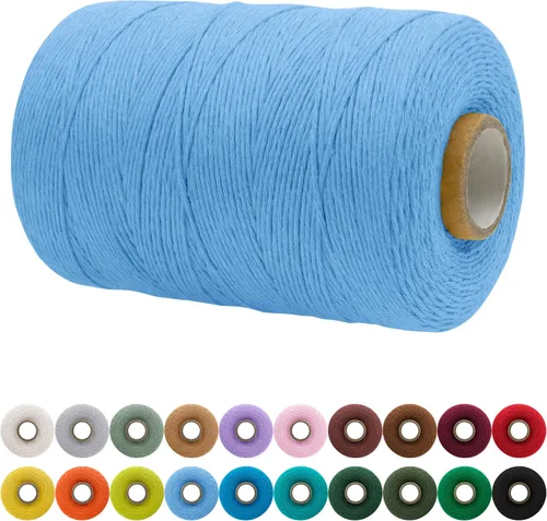 Miniatura 94 de JeogYong Cordón de macramé de un solo hilo 2mm x 164 yardas (492 pies) Cuerda de algodón suave, hilo de macramé 2 mm, suministros de macramé