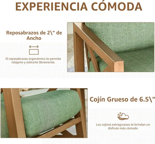 Miniatura 5 de NATURAL EXPRESSIONS Juego de Bistró Mecedora, Juego de 3 Piezas de Muebles de Conversación para Patio Exterior con 2 Mecedoras y 1 Mesa de Centro
