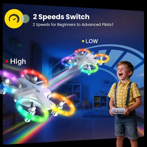Miniatura 5 de Holy Stone HS180 Drone para niños, dron para principiantes, 3 baterías, fácil de volar, inicio de una tecla, retención de altitud, giros 3D, mosca