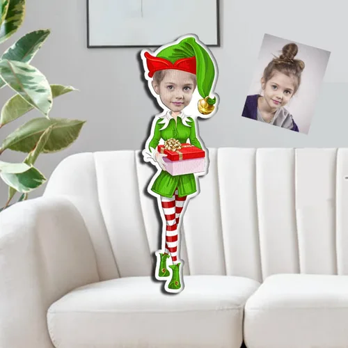 Miniatura 22 de Drawelry Almohada de Navidad con foto de cara personalizada: divertido y lindo Papá Noel animales impresión 3D retrato personalizado imagen almohada