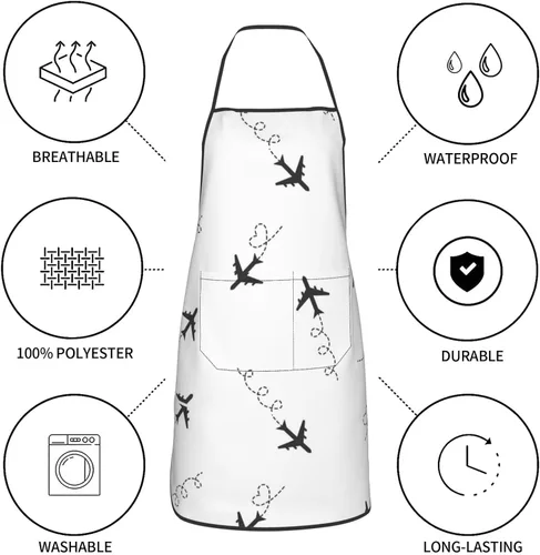 Miniatura 6 de Delantal de aviación para aviación, delantales de cocina para hombre y mujer, delantal de cocina, delantal de chef, delantales de jardín ajustables