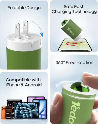 Miniatura 3 de Bloque magnético de carga rápida de 20 W con cable de 6 pies, innovador cable magnético a Lightning para iPhone 14/13/12/11/Xs Max/XR/X (verde)