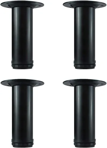QLLY Juego de 4 patas de muebles de metal ajustables de 6 pulgadas, pierna de repuesto para sofá, sillón, silla otomana y gabinete, en negro