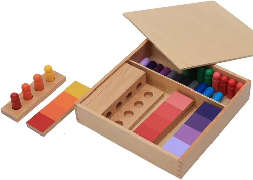 Adena Montessori Color Semejanza Clasificación Tarea Tabletas de Color Sensorial Herramientas Educativas Juguetes de Aprendizaje Temprano