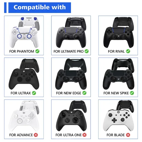 Miniatura 2 de HEXGAMING Palancas de repuesto de 2 alturas abovedadas y cóncavas para controladores Phantom y Ultimate Pro - Parte base no está incluida