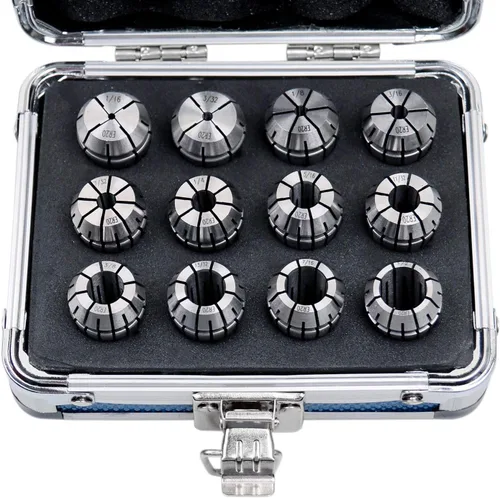 Miniatura 2 de Accusize Industrial Tools Juego de 12 pinzas Er-20, tamaño de 1/16 pulgadas hasta 1/2 pulgadas en caja de aluminio fuerte ajustada, 0223-0799