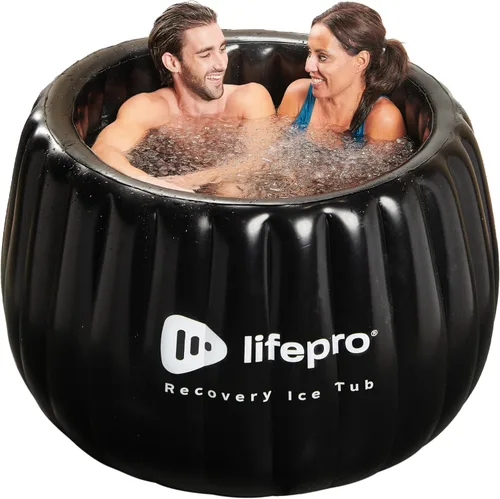 Lifepro Bañera de hielo portátil para 2 personas para atletas XL - Tina de hielo autoinflable para adultos - Tina de hielo plegable para baño de