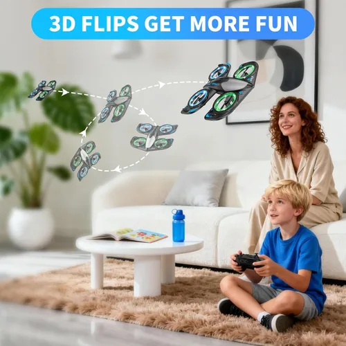 Miniatura 4 de RC Drone for Kids Beginners, Foam Remote Control Drone with Cool Lights, 360° Flip, Altitude Hold, 3 Speed Modes, Collision Protection and Ease of