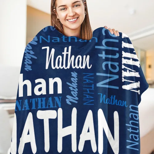 Miniatura 3 de Manta Personalizada para Adolescentes Varones Manta Personalizada con Nombre Manta de Franela Ultra-Suave con Nombre para Niños Regalos
