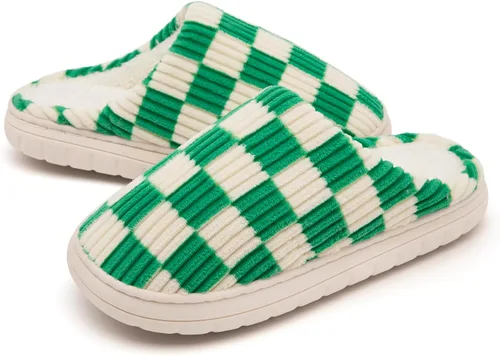 Miniatura 19 de Jaeynow Pantuflas mullidas para mujer en interiores, zapatos de casa unisex de espuma viscoelástica para hombre, zapatos de invierno cálidos