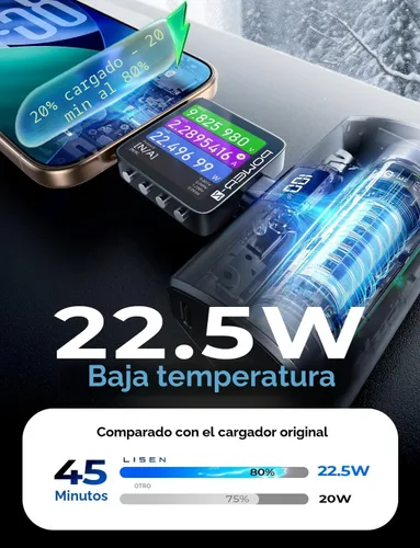 Miniatura 6 de Mini cargador portátil USB C de 6800 mAh, artículos esenciales de viaje para iPhone 17 Pro Max de 22.5 W, carga rápida