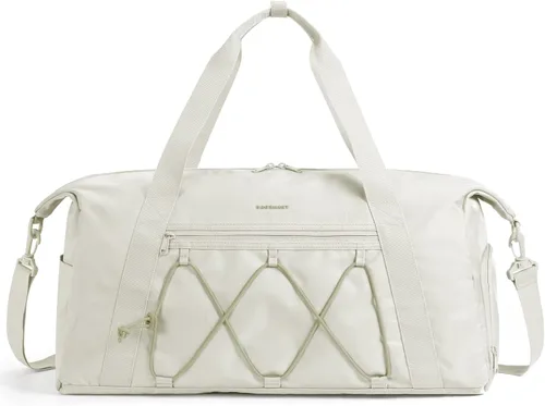 BAGSMART - Bolsa de gimnasio para hombres y mujeres, bolsa de viaje deportiva con compartimento para zapatos y bolsillo húmedo, bolsa de lona de