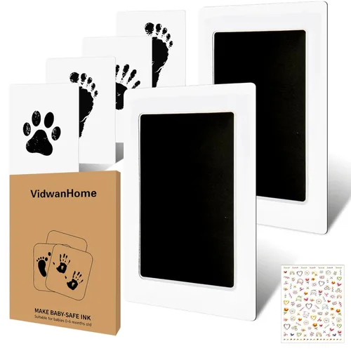 Miniatura 7 de Kit de manos y huellas para bebé, almohadilla de tinta táctil limpia sin tinta, recuerdo para recién nacidos, regalo del día de la madre
