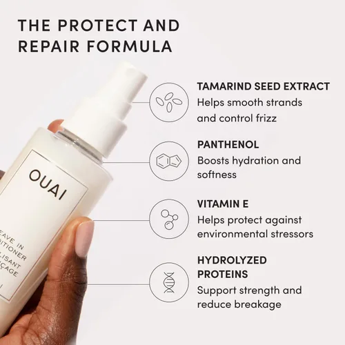 Miniatura 5 de OUAI Acondicionador sin enjuague y protector térmico para el cabello - Prepara el cabello para el peinado o usa como spray desenredante