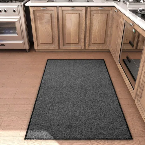 Miniatura 10 de AREDO Alfombra de pasillo con parte trasera de goma antideslizante, alfombra de piso suave lavable para cocina, pasillo, entrada interior, Negro