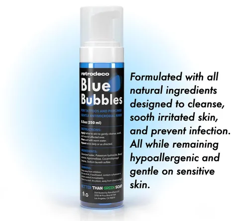 Miniatura 4 de Blue Bubbles - Jabón espumoso de 8.5 onzas para sanar, limpiar y limpiar la piel y piercings, fórmula suave, hidratante y vegana