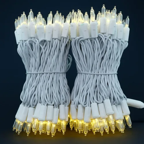 Miniatura 8 de 200 unidades de luces de Navidad LED de color blanco cálido, 66 pies de alambre blanco con certificación UL, juego de luces de cadena de calidad