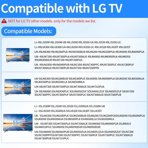 Miniatura 5 de para patas de TV LG, patas de repuesto para soporte de TV para LG - 49 50 55 pulgadas para series LJ UJ UK UM UN, para 55UK6500 55UM7300 55UN6900