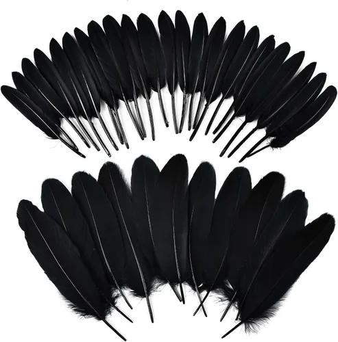 Miniatura 19 de iHUFeather 270 plumas de ganso azul aguamarina para manualidades, 2 estilos de 4 a 7 pulgadas, plumas naturales a granel para bricolaje, cosplay