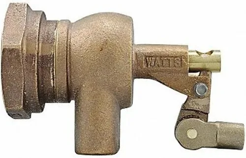 Miniatura 9 de Watts Serie 1500 1-1/2" Válvula Flotante de Bronce de Servicio Pesado, Entrada Roscada Hembra NPT, Montaje en Pared de Tanque, Brida Mecanizada
