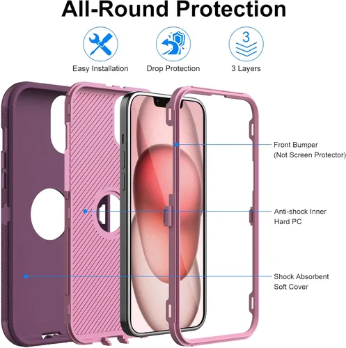 Miniatura 4 de COOYA Funda para iPhone Air de Protección Completa del Cuerpo contra Caídas, Funda Resistente a Prueba de Golpes de 3 Capas, Híbrida de Servicio