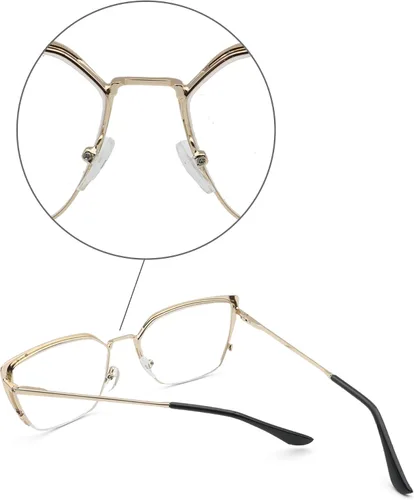 Miniatura 6 de Oversized Metal Frame Reading Glasses for Women,Fashion Cat Eye Ladies Readers
