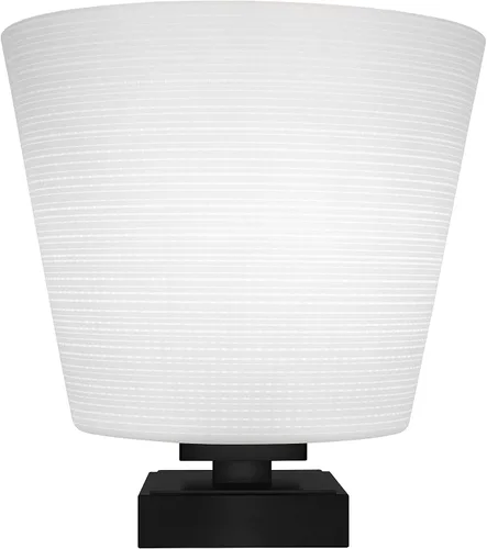 Miniatura 2 de Toltec Lighting Luna Accent - Lámpara de mesa, acabado grafito, cristal cuadrado de burbujas ahumadas de 3.5 pulgadas