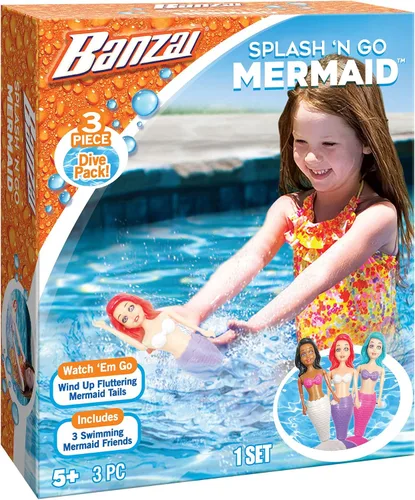 Miniatura 2 de BANZAI Juego de buceo de 3 piezas Splash 'N Go Mermaid Water/Pool Toy