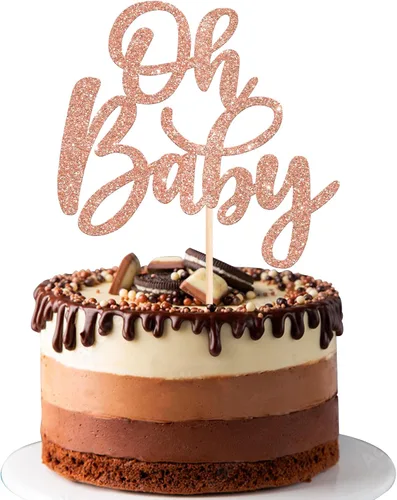 Miniatura 27 de 24 piezas Oh Baby Cupcake Toppers Glitter Baby Shower Cupcake Picks Reveal Género Decoración de Pasteles para Baby Shower Niños Niñas Fiesta de Azul