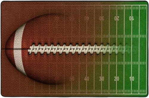 Miniatura 4 de Alfombra de fútbol americano, 3 x 4 pies, lavable de gran tamaño, ilustraciones 3D, con textura de cuero de fútbol, con cordones, alfombras