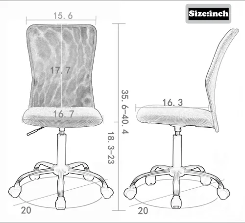 Miniatura 3 de Silla de oficina, silla de computadora con soporte lumbar, silla ejecutiva giratoria con respaldo medio de malla para adultos, paquete de 3 (rosa)