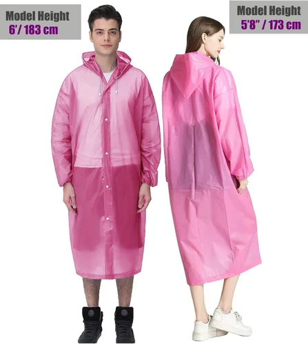 Miniatura 3 de Chubasquero, paquete de 2 ponchos de lluvia para hombres, mujeres y adultos, abrigo impermeable portátil reutilizable con capucha