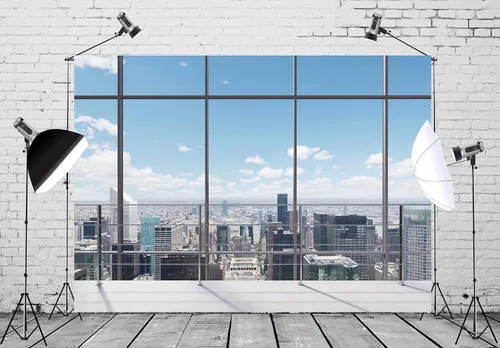 Miniatura 2 de Fondo de tela de 5 x 3 pies, para ventana de oficina, decoración moderna de casa, ventana, fondo de foto, tapiz para zoom, reuniones