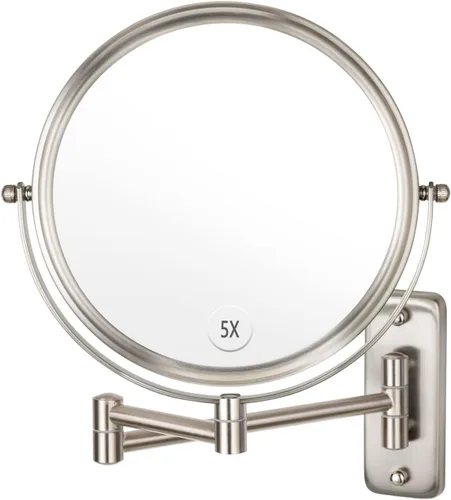 Miniatura 9 de Espejo de Maquillaje de Pared - Aumento 10x de 8'' de Doble Cara Giratorio Extensible Espejo de Baño con Acabado de Níquel 8 "10x Níquel-sin LED