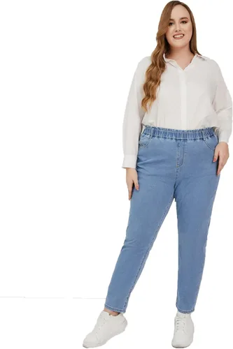 Miniatura 3 de Plus Size Pull-on Jeans for Women Thin Petite Full Length Mom High Waist Elastic Loose Harem Pants