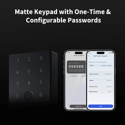 Miniatura 4 de Aqara Smart Lock U100, cerradura inteligente sin llave con huella dactilar para puerta con Apple Home Key, teclado táctil, cerrojo electrónico