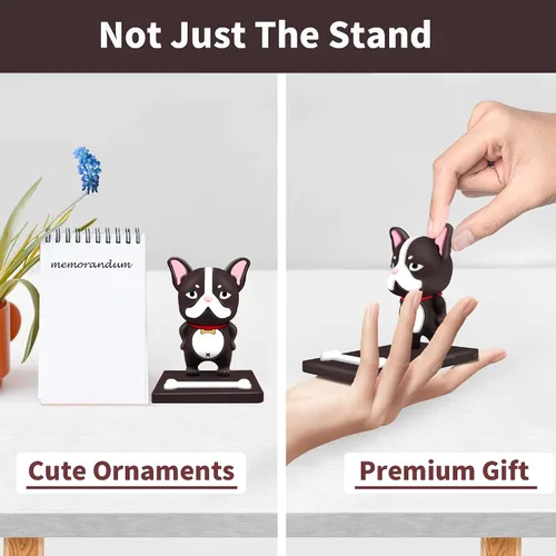 Miniatura 4 de TACOMEGE Soporte de escritorio Kawaii para cachorros, adorable soporte de bulldog, lindo soporte de teléfono celular de dibujos animados