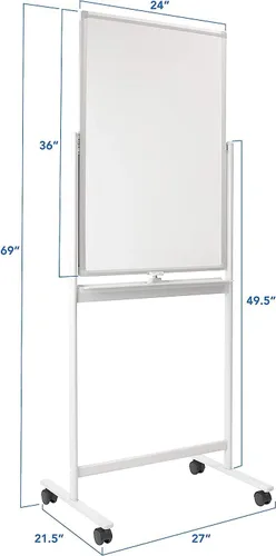Miniatura 8 de Mount-It! Pizarra blanca móvil de borrado en seco, pizarra blanca rodante con ruedas y soporte, 36 x 24 pulgadas, pizarra reversible de borrado
