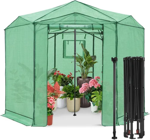Miniatura 30 de EAGLE PEAK - Invernadero instantáneo emergente, para plantas de jardinería en interiores y exteriores, puertas con cremallera enrollable y ventanas